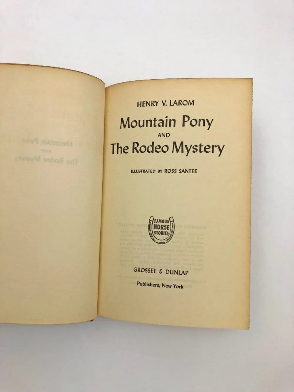 Famous Horse Stories by H V Larom Mountain Pony & Rodeo Mystery HB 1949